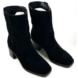 Steve Madden Romney Black Suede Pull On Booties Womens Size 7.5M New $160